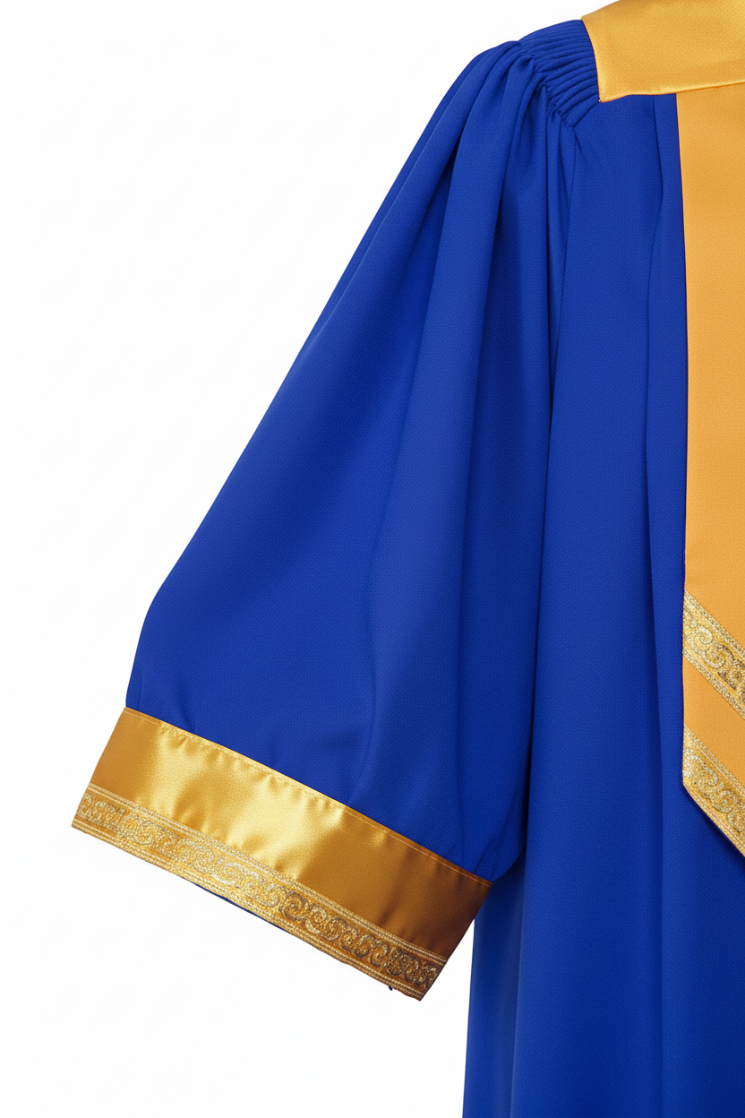 Premium Golden Yoke Lantern Sleeve Choir Robe - Graduation Seller