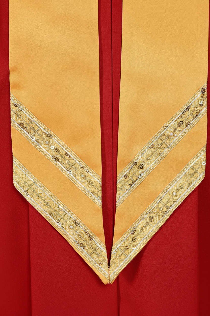 Premium Golden Yoke Lantern Sleeve Choir Robe - Graduation Seller