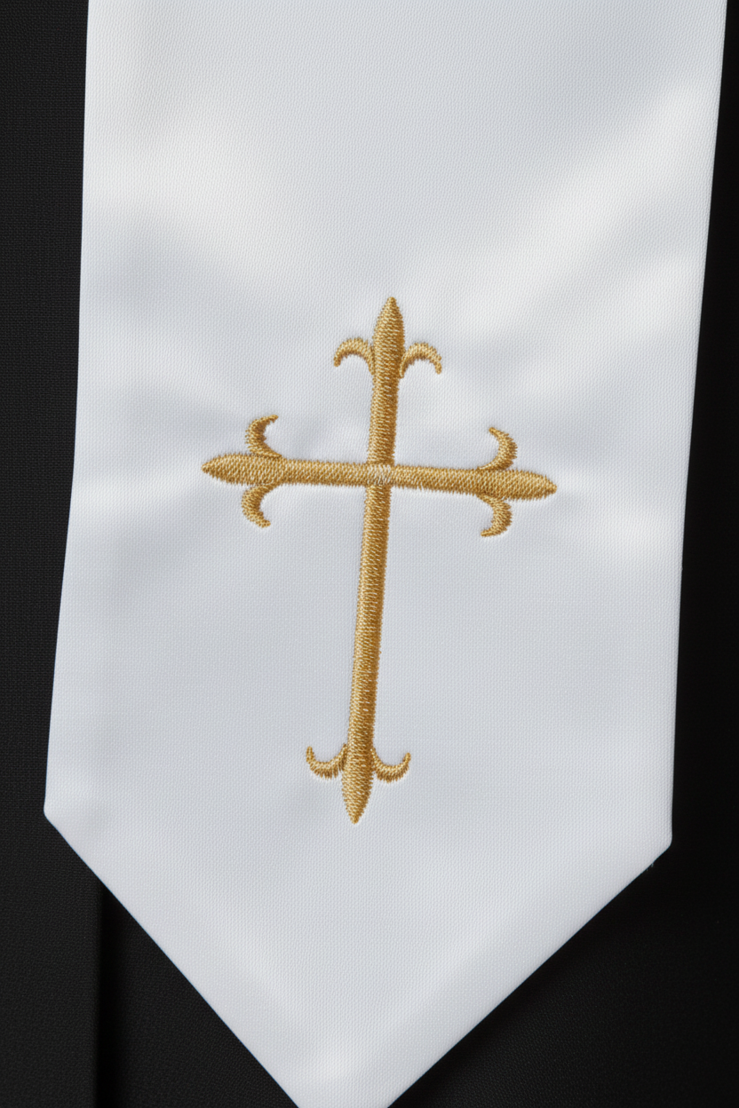 Embroidered Cross Clergy Choir Stole | Wedding & Graduation Honor Stole - Graduation Seller