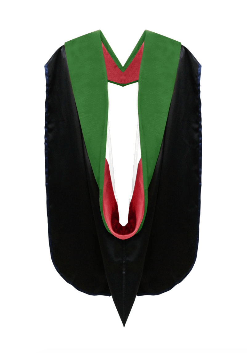 Doctor of Medicine Hood - Red & White - Graduation Gown 