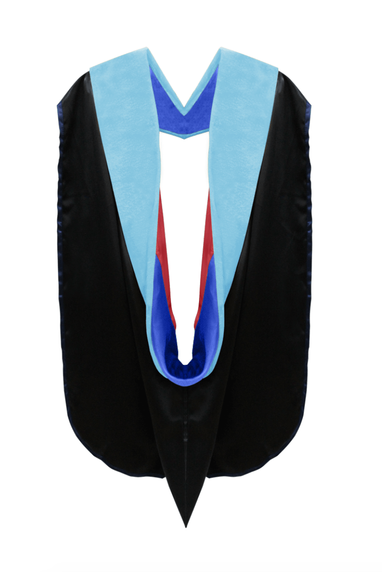 Doctor of Education Hood - Royal Blue & Red - Graduation Gown 