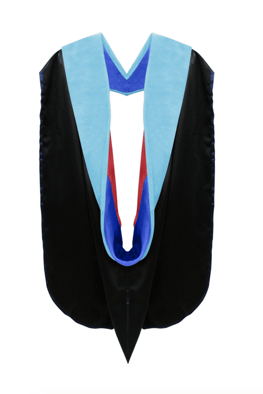 Doctor of Education Hood - Royal Blue & Red - Graduation Gown 