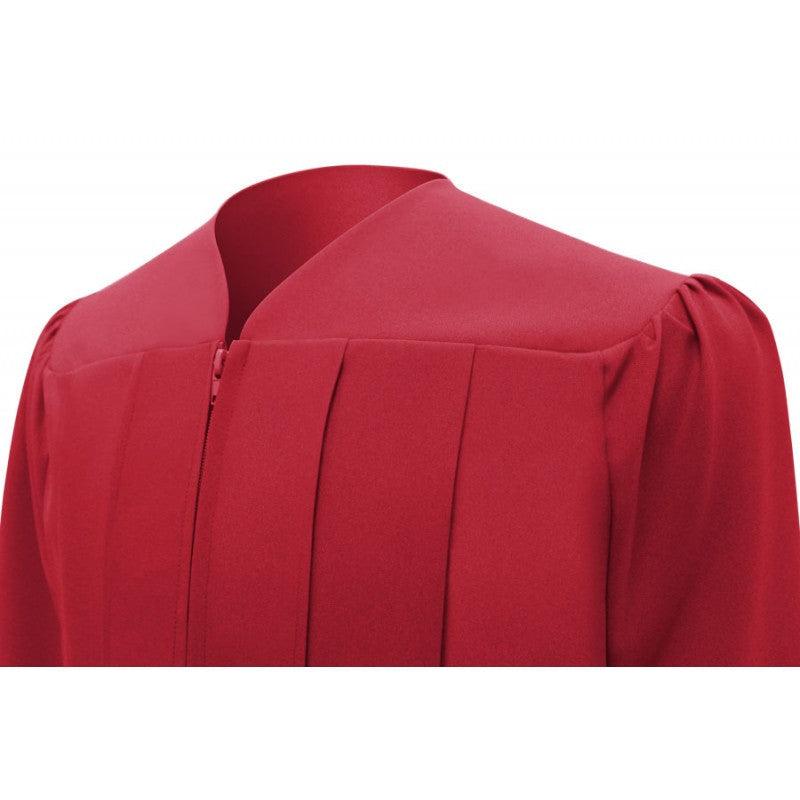 Matte Red High School Cap & Gown - Graduation Gown 