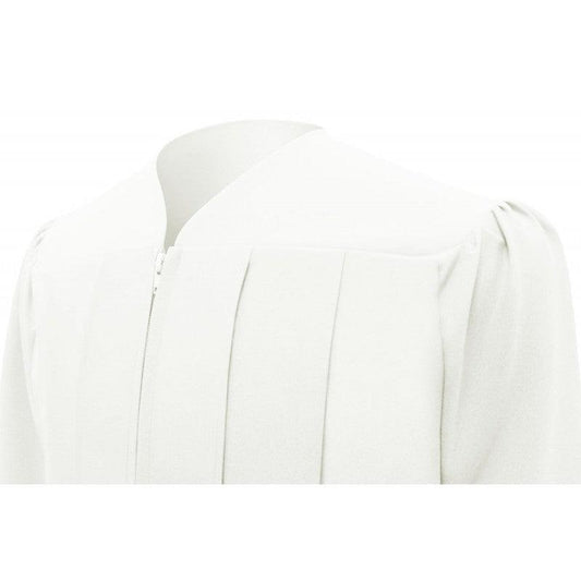 Matte White Elementary Cap & Gown - Graduation Gown 