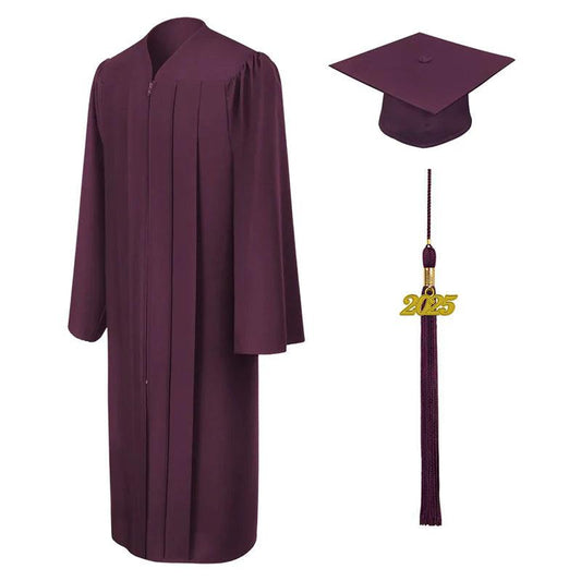 Matte Maroon Bachelors Cap & Gown - Graduation Gown 