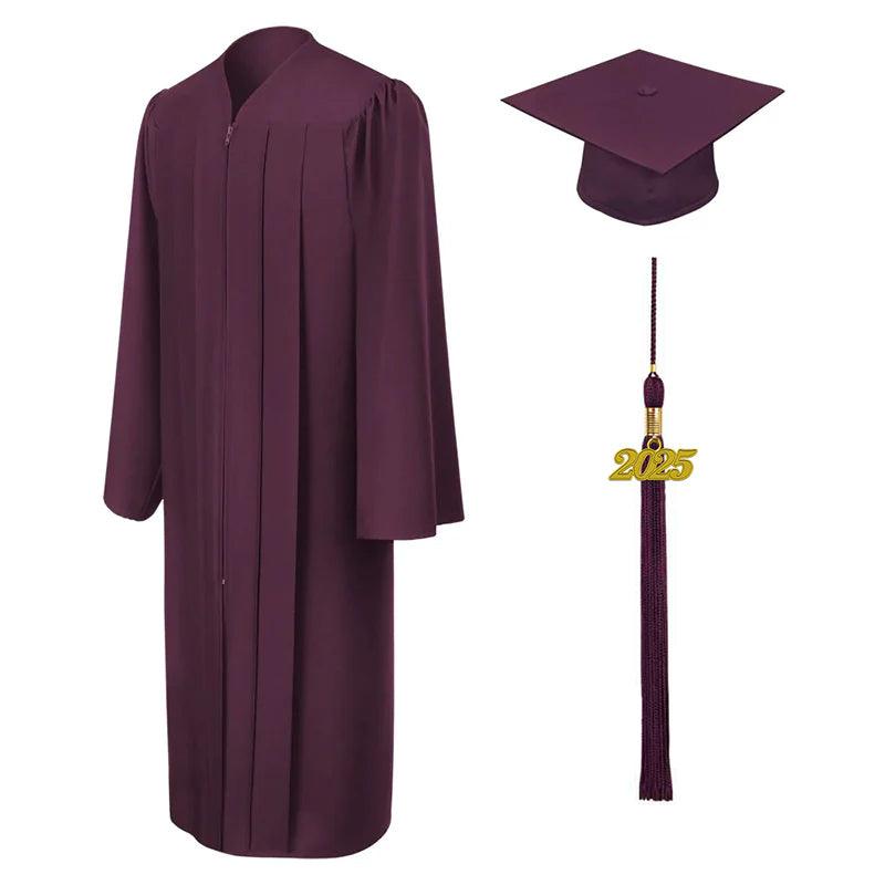 Matte Maroon Junior High/Middle School Cap & Gown - Graduation Gown 