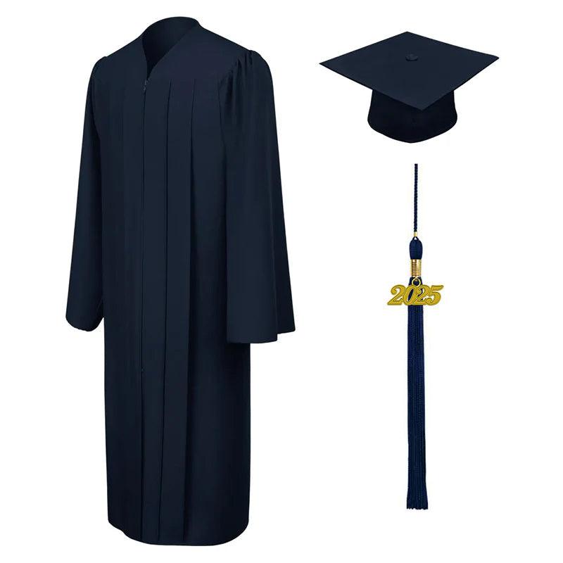 Matte Navy Blue Bachelors Academic Cap & Gown - Graduation Gown 