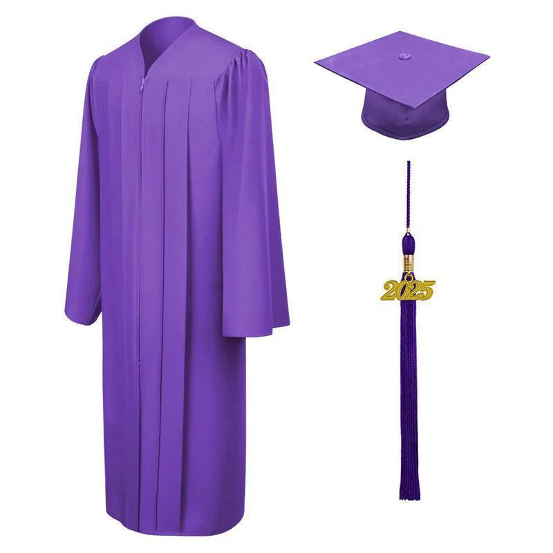 9 Colors Matte Junior High/Middle School Graduation Cap and Gown - Graduation Gown 
