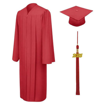 Matte Red Elementary Cap & Gown - Caldwood Elementary - Graduation Gown 