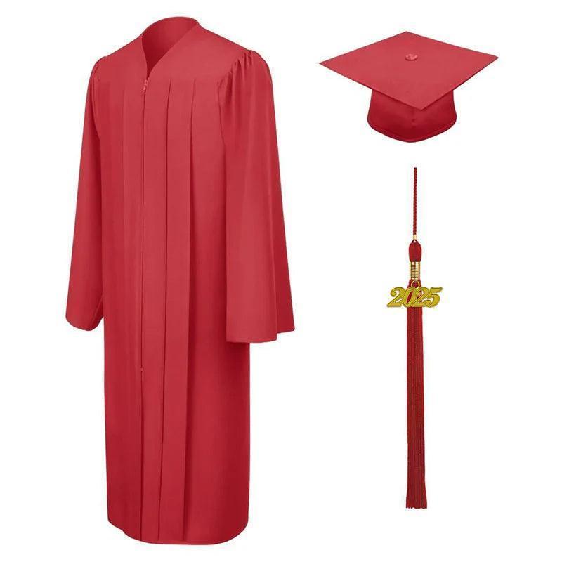 9 Colors Matte High School Graduation Cap & Gown - Graduation Gown 