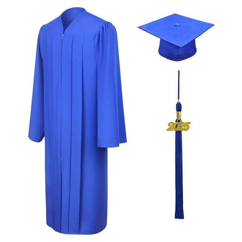 10 Colors Matte Bachelor's Graduation Caps and Gowns - Graduation Gown 