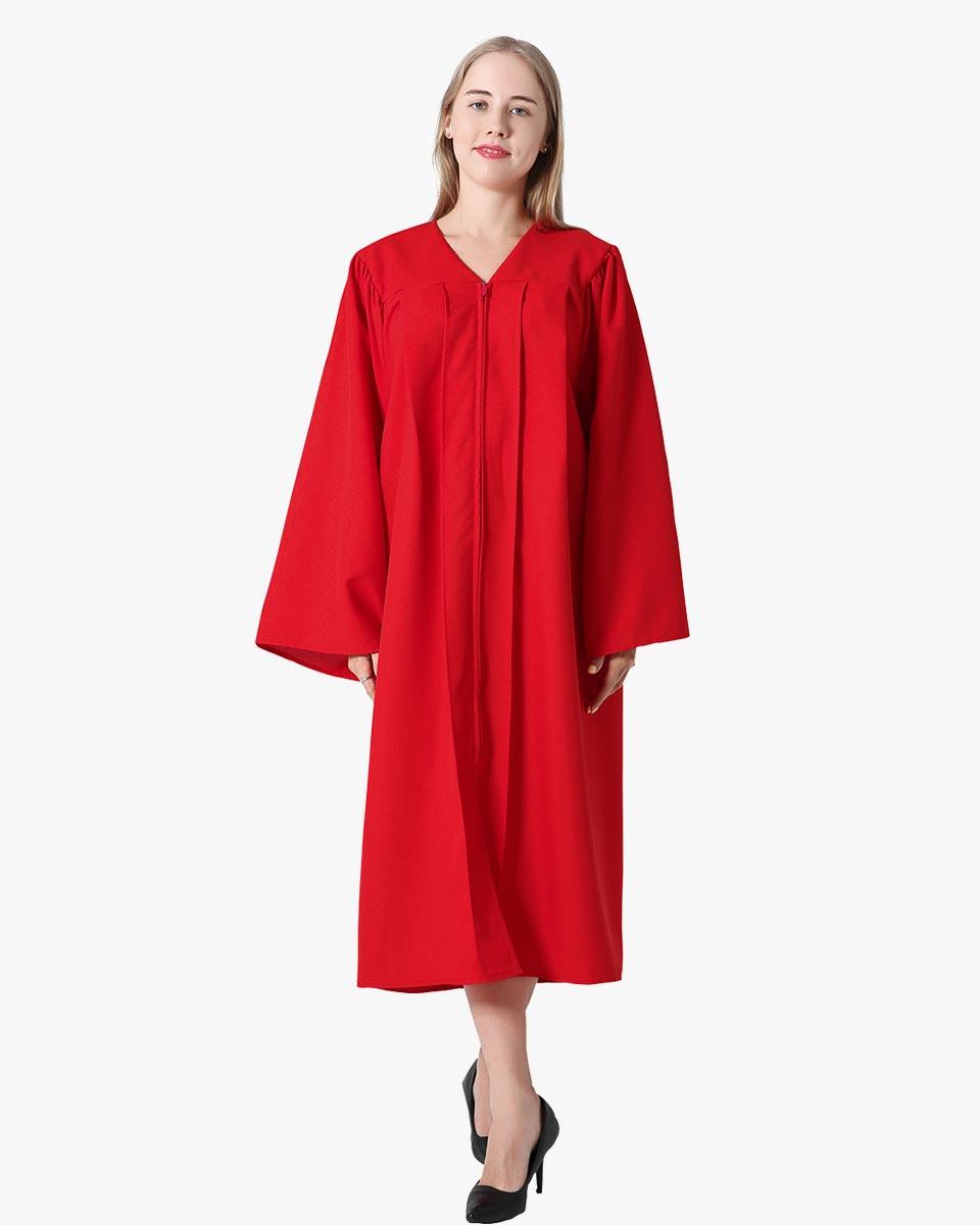 High School Premium Matte Graduation Gown Only - Red TEST - Graduation Gown 