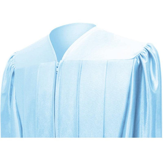 Shiny Light Blue Bachelors Cap & Gown - Graduation Gown 