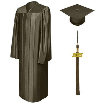 Shiny Brown Bachelors Academic Cap & Gown - Graduation Gown 