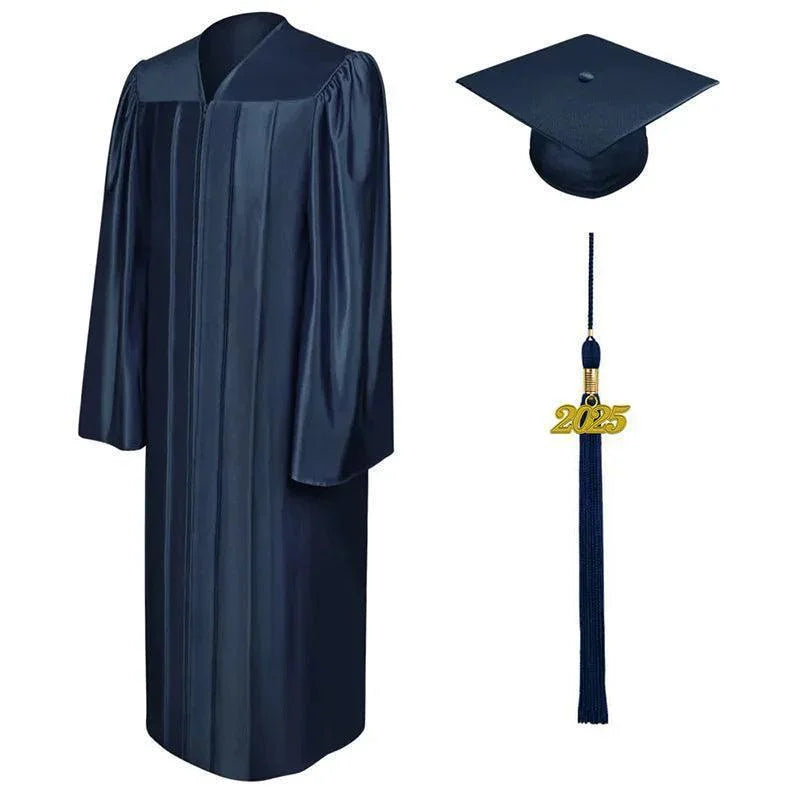12 Colors Shiny Junior High/Middle School Graduation Cap and Gown - Graduation Gown 