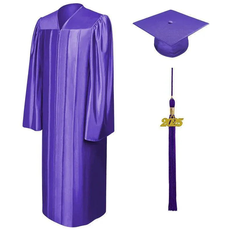 12 Colors Shiny Elementary Graduation Cap and Gown - Graduation Gown 