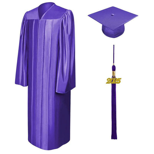 Shiny Purple Bachelors Academic Cap & Gown - Graduation Gown 