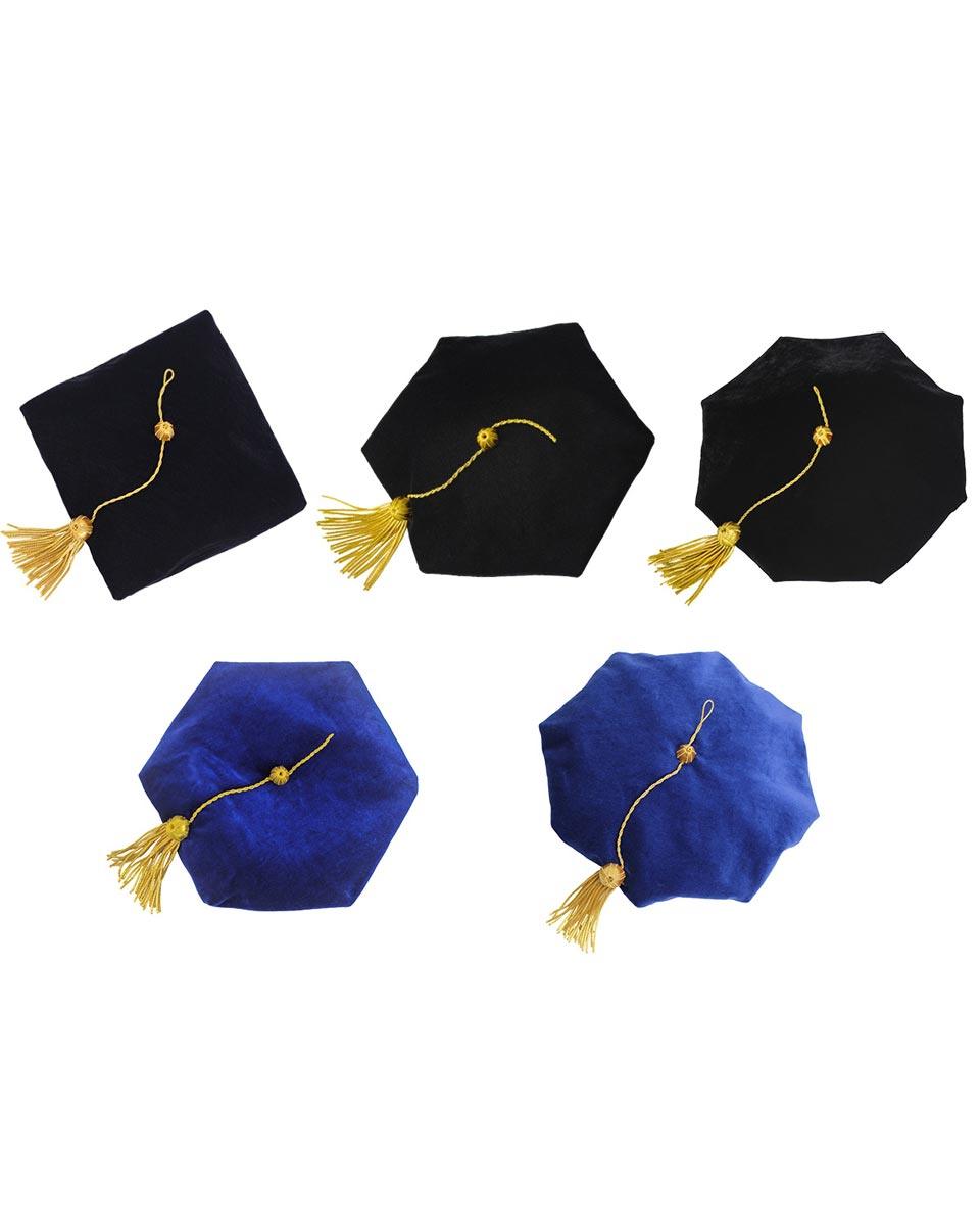 Deluxe Doctoral Tam, Gown & Hood Package - Light Blue - Graduation Gown 
