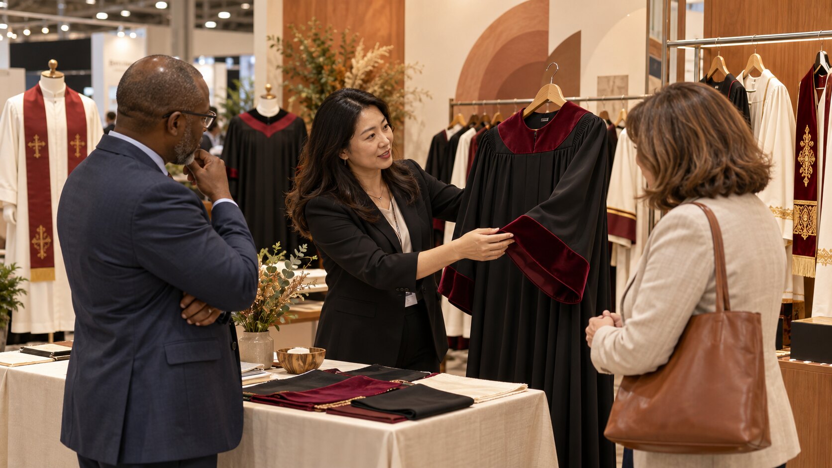 Apparel consultation at an international trade event